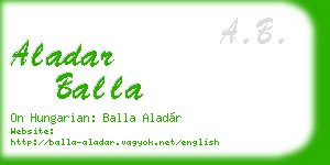 aladar balla business card