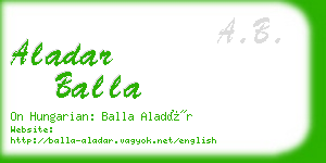 aladar balla business card